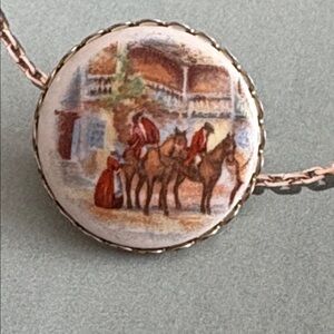 Antique Vintage Genuine Staffordshire Enamel Miniature pin